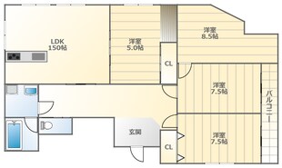 大国町駅 徒歩11分 6階の物件間取画像